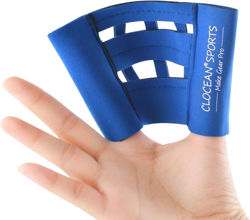 Clocean Webglove Training Glove for Youth and Adults Breathable and Durable Works for Golf-Sized Practice Balls Web Glove Mini Training Baseball Softball Glove Two Finger Web Glove Catcher (Blue) - Image 3